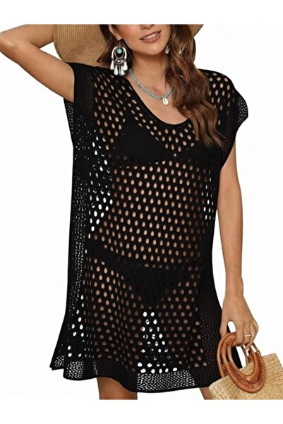 Rıdvan Aslan Women's Openwork Knitwear Beach Dress Bohemian Summer Pareo