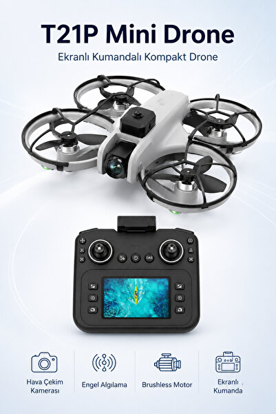 Ayers Aircraft T21P Drone Çift Kamera 1080P HD Ekranlı Kumandalı Brushless Mo...