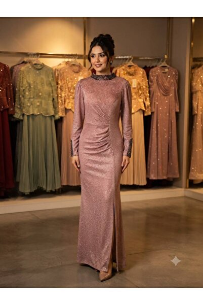 Pyramid masterpieces Lightly Embroidered Evening Gown