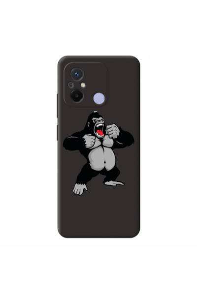 Other Xiaomi Redmi 12C Angry Gorilla2 Black Colored Silicone TPU Θήκη