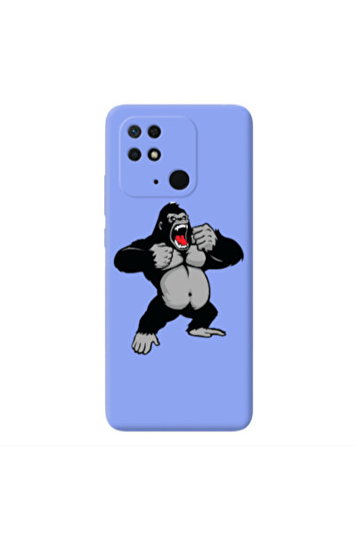 Other Xiaomi Redmi 10C Angry Gorilla2 Light Purple Colored Silicone TPU Θήκη