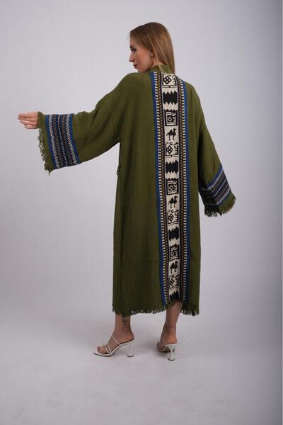 Happy Barnie Haki Renk %100 Pamuk Kimono – Standart Beden