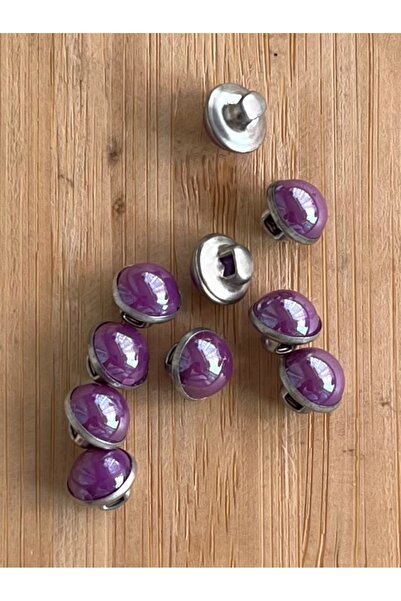 Öztürk Tuhafiye Stainless Metal Case Bottom Mounted Acrylic Ball Button 9 Mm....