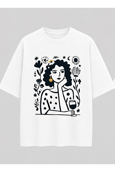 OPPPSSS Modern Illustration Collage Relaxed Fit White Unisex T-Shirt |   Abst...