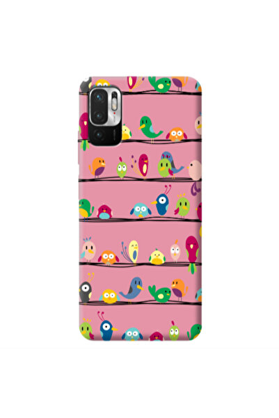 Other Xiaomi Redmi Note 10 Pro 5G birds Pink Colored Silicone TPU Θήκη