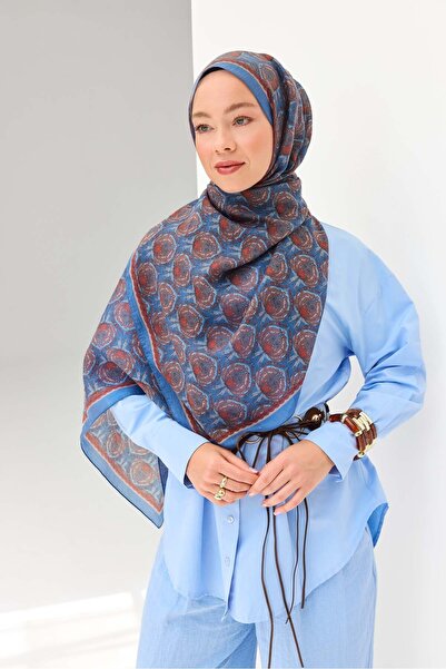 Silk Home شال تينسل مونار كورب إنديجو
