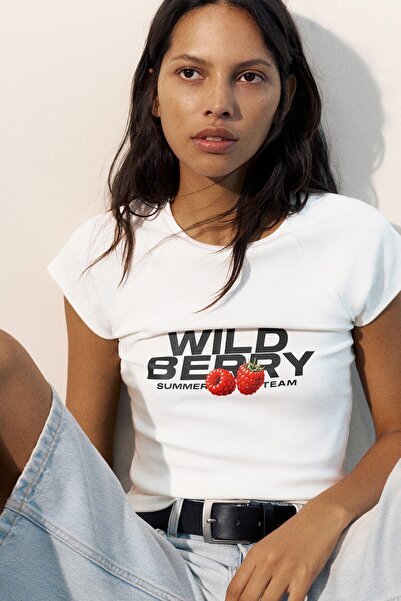 Pull & Bear Meyve grafik baskılı tişört