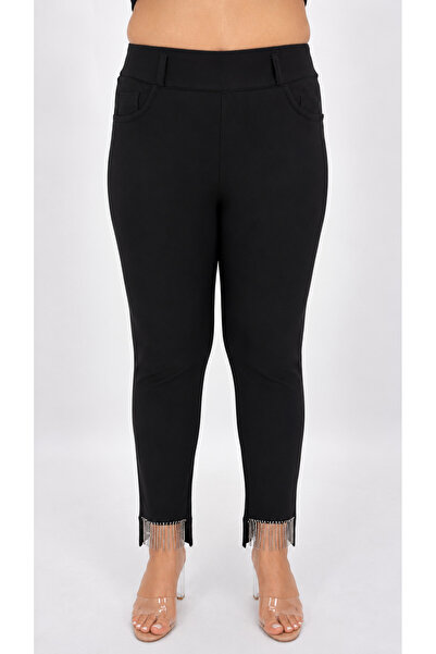 ZANESSİ FASHION Plus Size Knitted Lycra Women's Trousers
