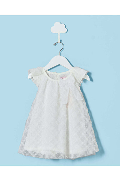 REDTAG Infant Girls White A-line Dress with bow