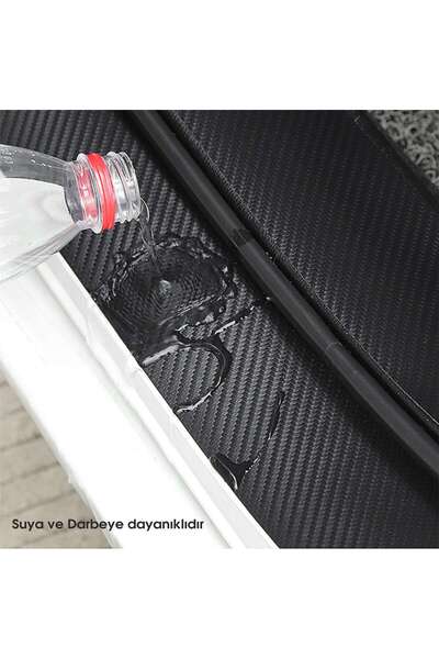 Autowise Volkswagen WW Logolu Karbon Kapı Eşiği Koruyucu Bant Folyo 4'lü Set
