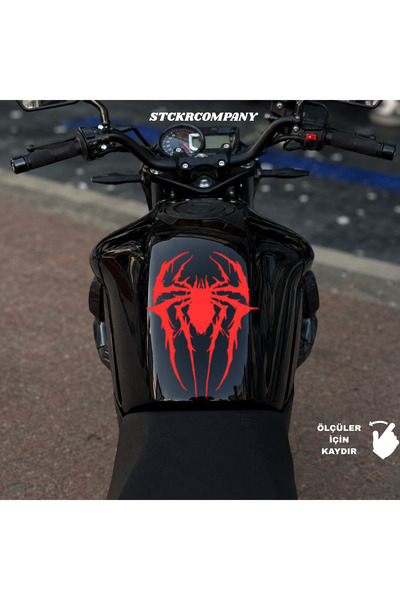 STCKRCO Gotik Örümcek Sticker - Motosiklet Tank Sticker - Motor Depo Üstü Sti...
