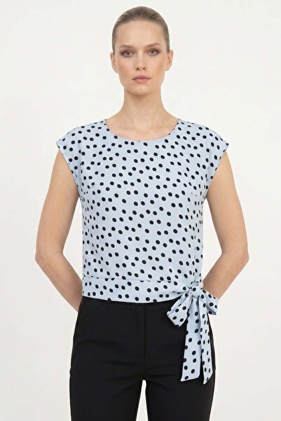 ON Polka dot tie-up blouse