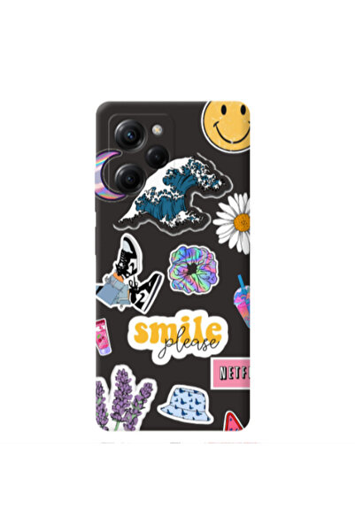 Other Xiaomi Poco X5 Pro Smile Moon Black Colored Silicone TPU Θήκη