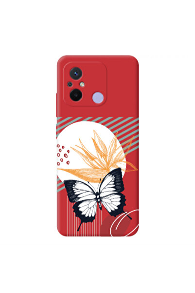 Other Xiaomi Redmi 12C Butterfly Lines Red Colored Silicone TPU Θήκη