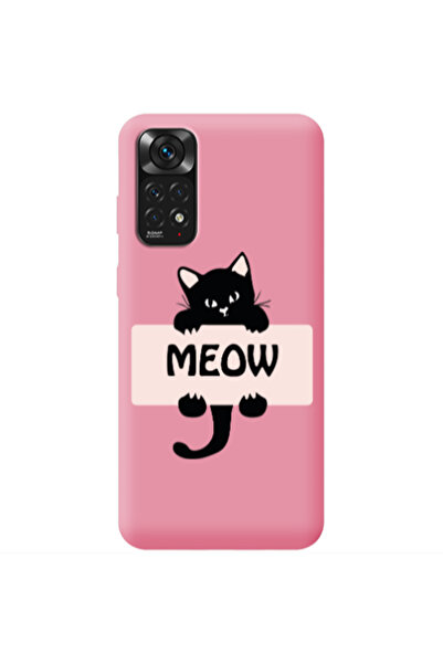 Other Xiaomi Redmi Note 11 4G Meow Pink Colored Silicone TPU Θήκη