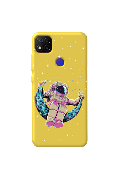 Other Xiaomi Redmi 9c Astronaut swinging on the moon Yellow Colored Silicone ...