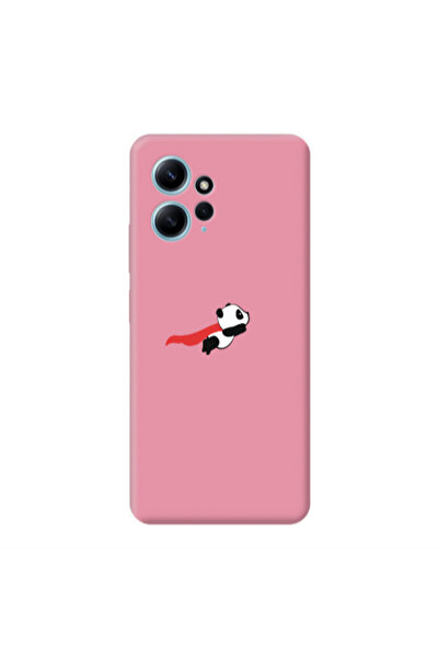 Other Xiaomi Redmi Note 12 4G kite flying panda Pink Colored Silicone TPU Θήκη