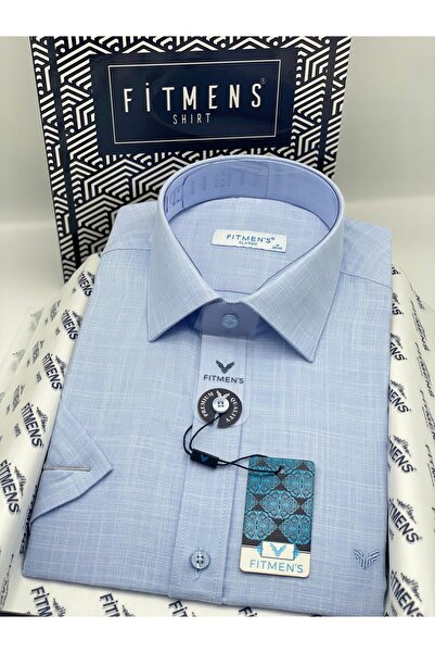Fitmens Classic Short Sleeve Linen Collar Buttoned at the Bottom Comfortable ...