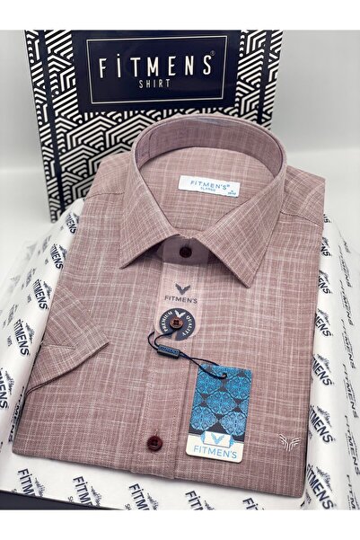 Fitmens Classic Short Sleeve Linen Collar Button down Comfortable Fabric Gift...