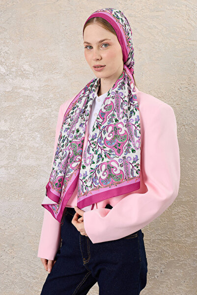SilkTouch Pink Scheherazade Pattern Silky Rayon Scarf