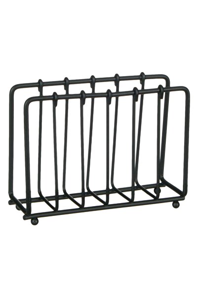 Z Store Suport șervețele din metal negru - Linii verticale, 13x4.5x10cm