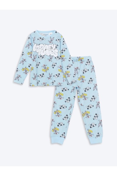 LC Waikiki Lcw Kids Blue Bugs Bunny Printed Boys Pajama Set