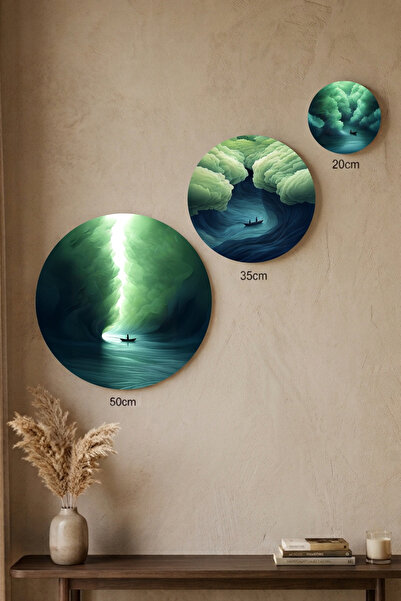 visdora 3-Piece Round Canvas Art Set - 50cm 35cm 20cm Modern Home Office Wall...
