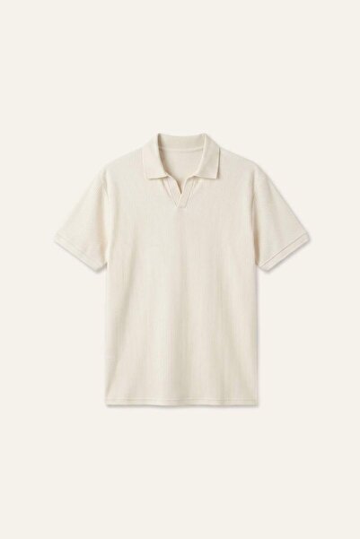 DeFacto Regular Fit Short Sleeve Polo Ecru T-Shirt I2488Ax26Hs