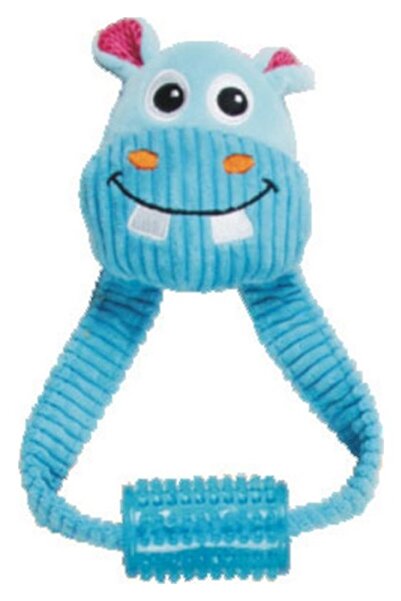 Pawise Vivid Life-Hippo with Tugger Dog Toy Sptgl