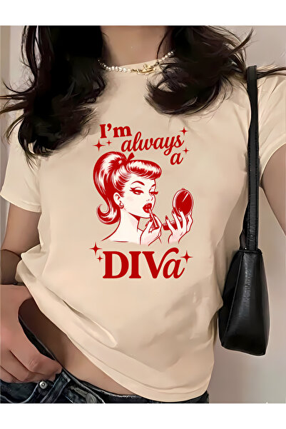 New Shine Diva Makeup Printed Women's Oversize Cotton T-Shirt
