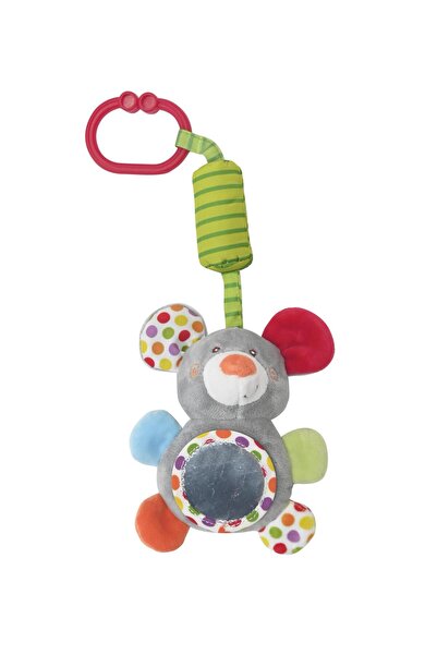 Lorelli Toys Jucarie de plus, Soricel, 13 cm, clopotel, cu oglinda, 0 luni+
