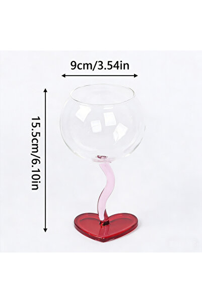 Choice 1PC 1PC Heart Shaped Wine Glass Goblet High Borosilicate Glass for Wed...