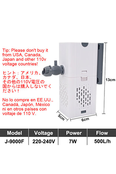 Choice5 9000 Aquarium Filter Pump Fish Tank Submersible Silent Air Oxygen Aer...