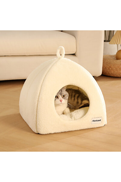 Choice1 L-40x40x36 white New Triangle Closed Cat Bed Warm Thickened Pet Nest ...