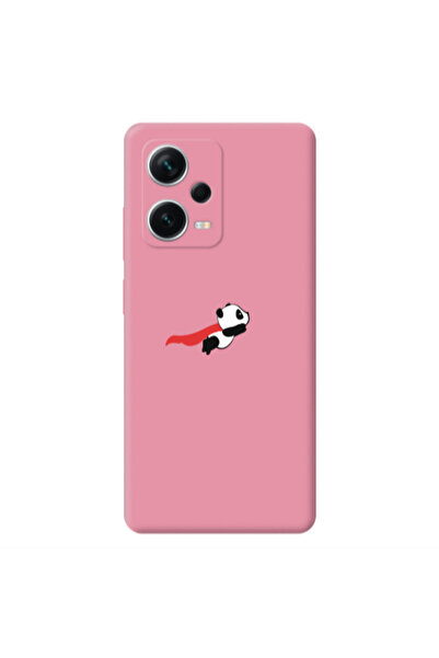 Other Xiaomi Poco X5 kite flying panda Pink Colored Silicone TPU Θήκη
