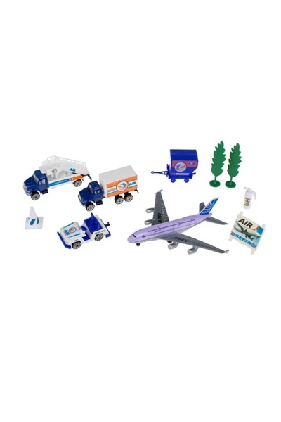 OEM Set de vehicule de aeroport cu avion și accesorii - 10 piese