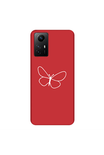 Other Xiaomi Redmi Note 12s butterfly Red Colored Silicone TPU Θήκη