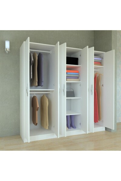 MOBİLİQUE 6 Kapaklı Side Gardrop Beyaz