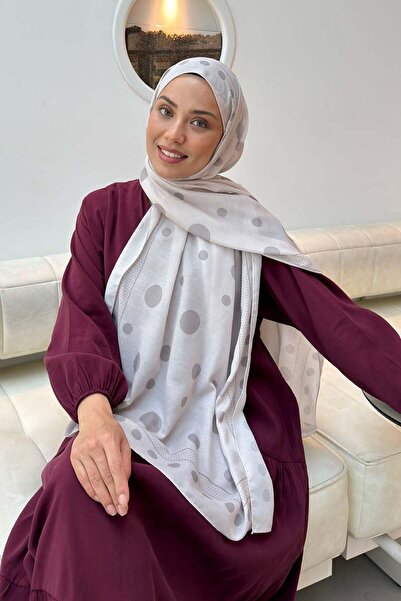 lamelif شال ناعم بنمط البولكا دوت بلون المنك