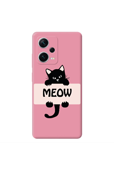Other Xiaomi Poco X5 Meow Pink Colored Silicone TPU Θήκη