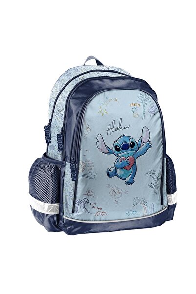PASO Anatomical school bag/ Backpack , "Hola Stitch" model, turquoise-navy bl...