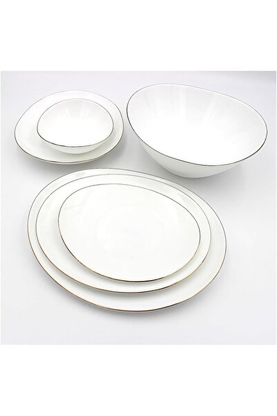 Houzi 20 Pcs Dinnerware Set Gold line Opal Glassware Microwave safe, Dishwash...