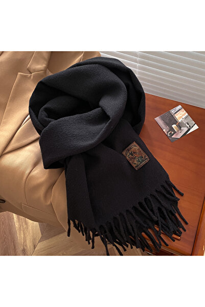 Choice9 black Women Latest Design Fashion Solid Imitation Cashmere Scarves Wi...