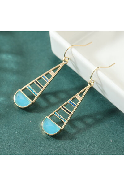 Choice A1001-1 Fashion Golden Color Geometric Long Drop Earrings For Women El...