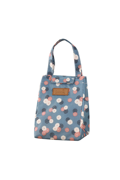 Choice1 Blue Flower Lunch Bag Portable Food Refrigerated Bag Heat Preservatio...
