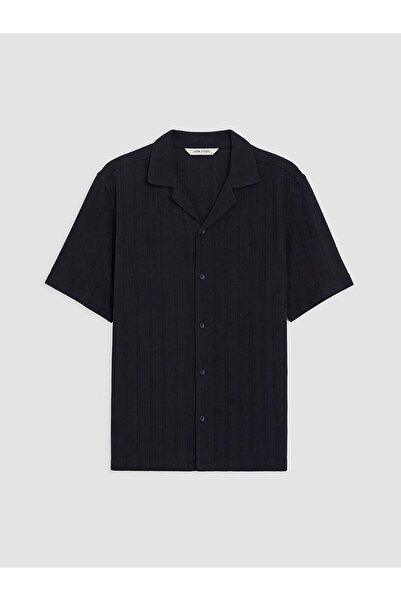 LC Waikiki Lcw Vision Navy Blue Regular Fit Dobby Men's Shirt