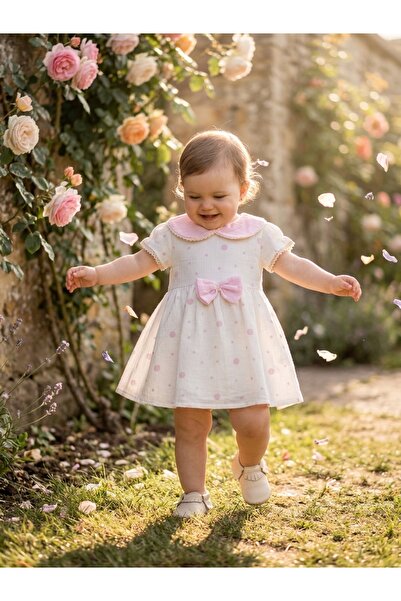 INFANT Polka dot dress with Peter Pan collar 6-18 Months