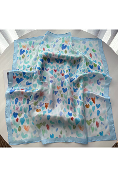 Choice1 FJ1216-2-Blue وشاح مربع فاخر للنساء، حجاب أنيق للسيدات، وشاح ناعم من ...