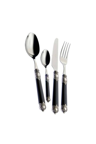 CASA BUGATTI Set de 24 de piese de tacâmuri, - Rinascimento Argint vechi, negru