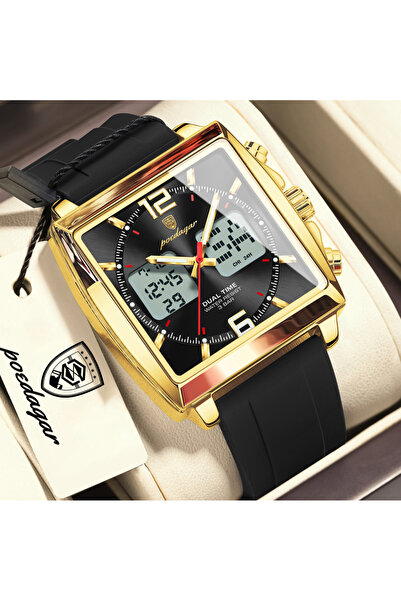 choice2 E109 Gold Black Fashion Original Man Watch Electronic LED Alarm Chron...